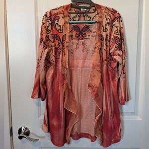 Women's One World Orange Butterfly Jacket, Size Large
